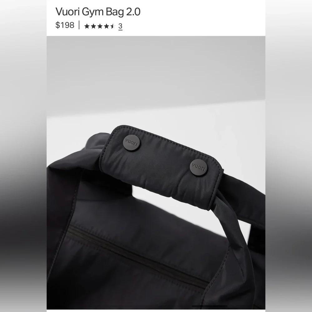 BNWT Vuori Black gym 2.0  Bag with Zipper - Picture 4 of 9